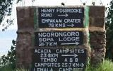Panneau indicateur au bord du Ngorongoro